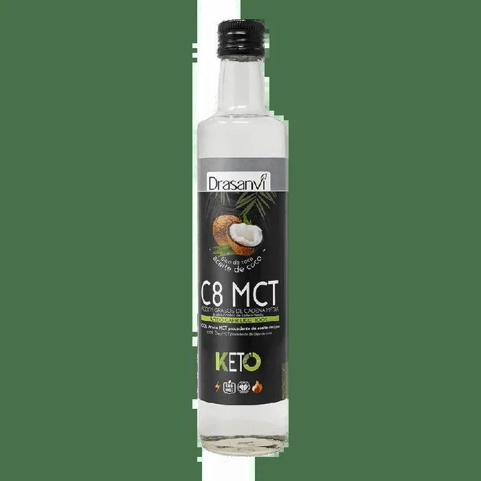 Aceite MCT Coco Puro 100% C8 500 ml Keto Drasanvi