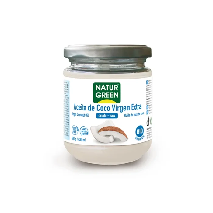 Aceite Virgen de Coco 1ª presión frío NaturGreen Bio, 400 gr.