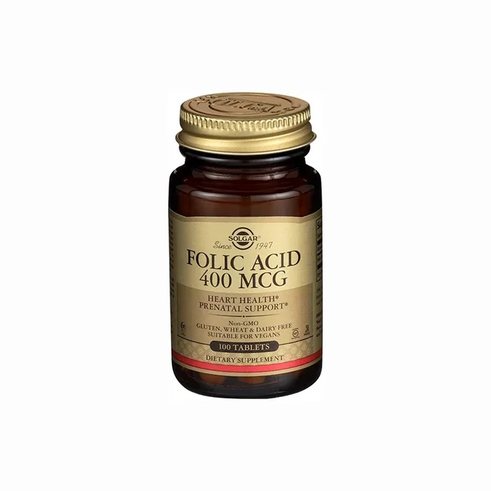 Acido Fólico Folacin 400mcg. Solgar, 100 comp.
