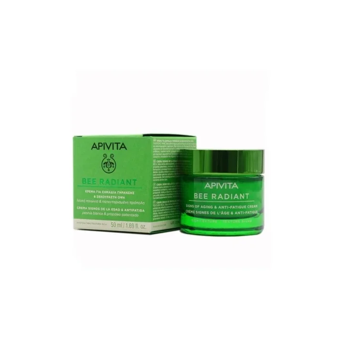 APIVITA – BEE RADIANT CREMA ANTIEDAD DE TEXTURA RICA CON PEONÍA BLANCA Y PROPÓLEO (50 ML)