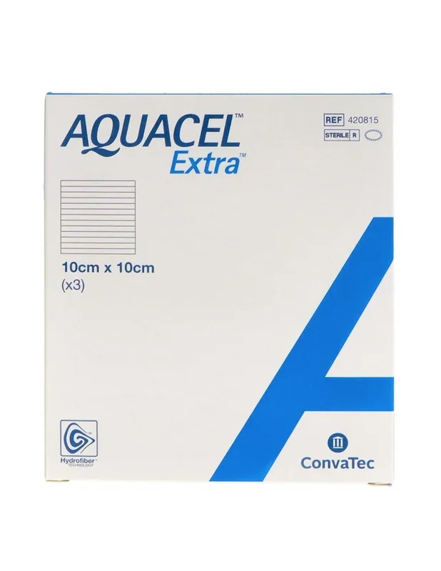 Aquacel Extra Apósito 10 cm x 10 cm 3 Uds