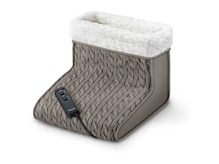 Beurer FWM 45 Calientapiés eléctrico con forro de peluche, función de masaje, calor y relajación para pies estresados