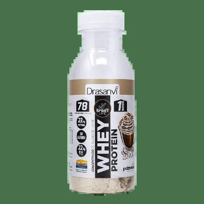 Botella monodosis Whey protein concentrada capuchino 30 g