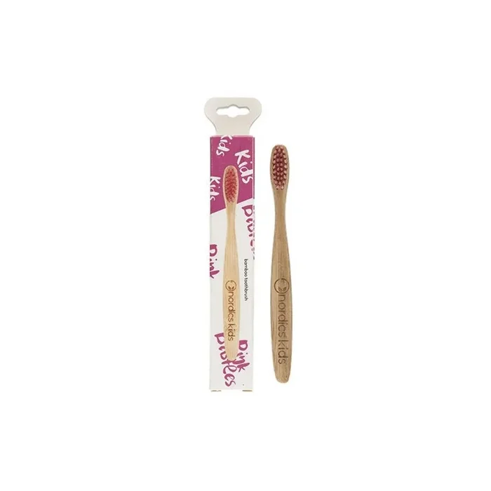 Cepillo dental Bambú Niños Rosa Nordics