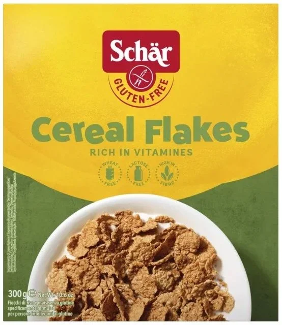 Cereal Flakes Sin Gluten · Schär · 300 gramos [Caducidad 03/2026]