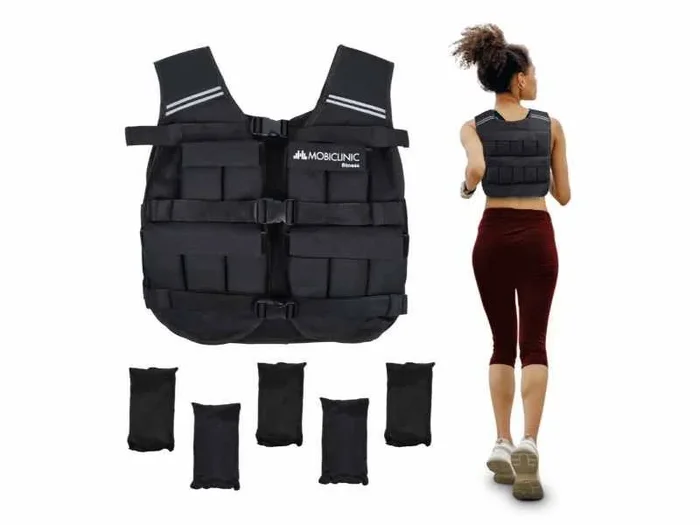 Chaleco lastrado de 20 kg con peso ajustable Iron20 Negro