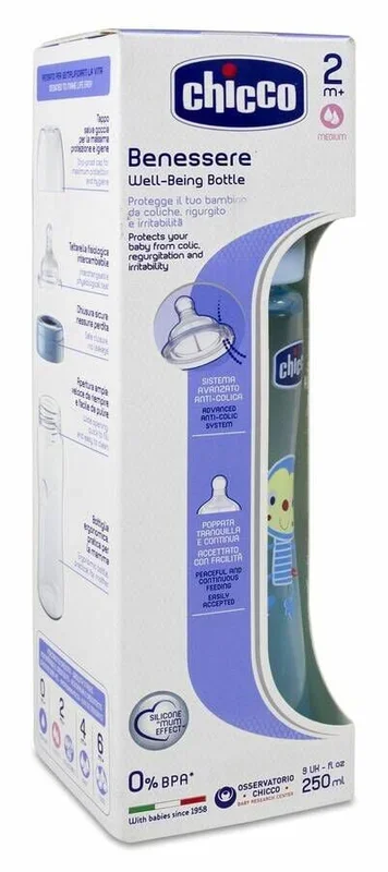 Chicco Benessere Well-Being Biberón, 250 ml