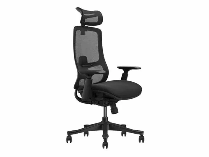 Cromad silla de oficina senior se1300 – ajuste total al cuerpo – reposacabezas cervical regulable – respaldo ajustable – reposabrazos ajustable 3d – asiento con espuma de alta calidad – color negro