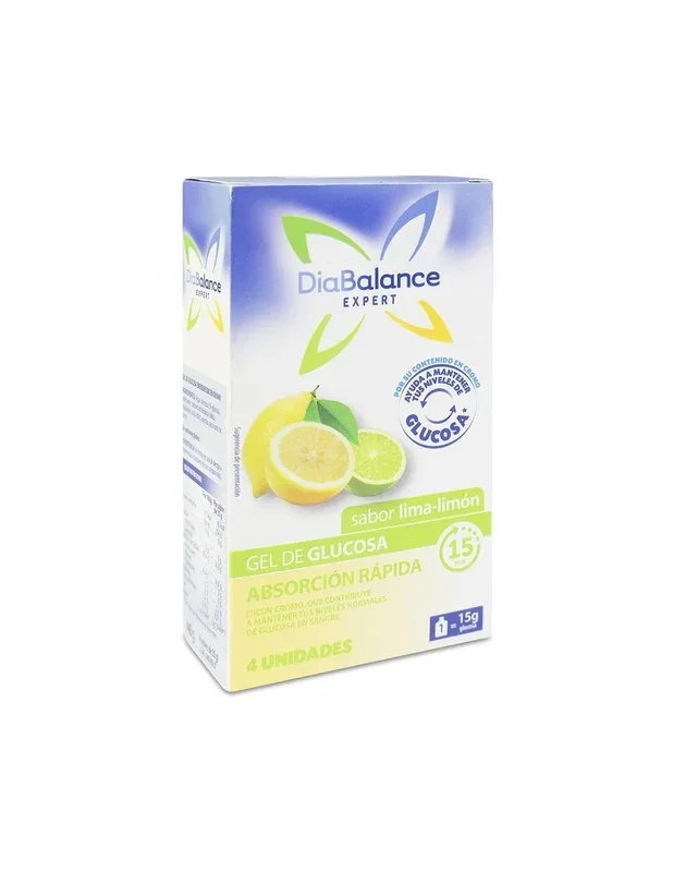 Diabalance Expert Gel Glucosa Absorción Rápida Lima Limón 4Uds