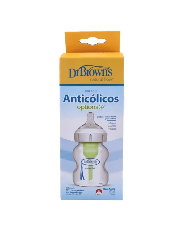 Dr. Brown’s Biberón Anticólicos Options+ Boca Ancha 150 ml