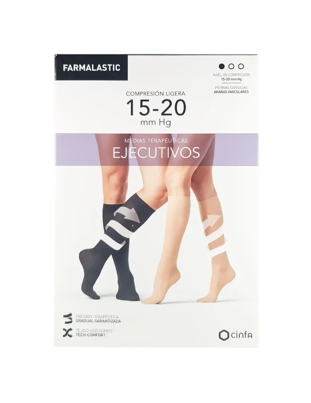 Farmalastic Medias Ejecutivos Mujer A-D Compresión Ligera 15–20 mmHg Camel Talla L