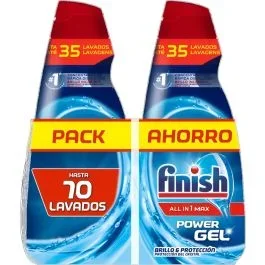 FINISH Lavavajillas All in 1 Max Power Gel Duplo Pack Ahorro