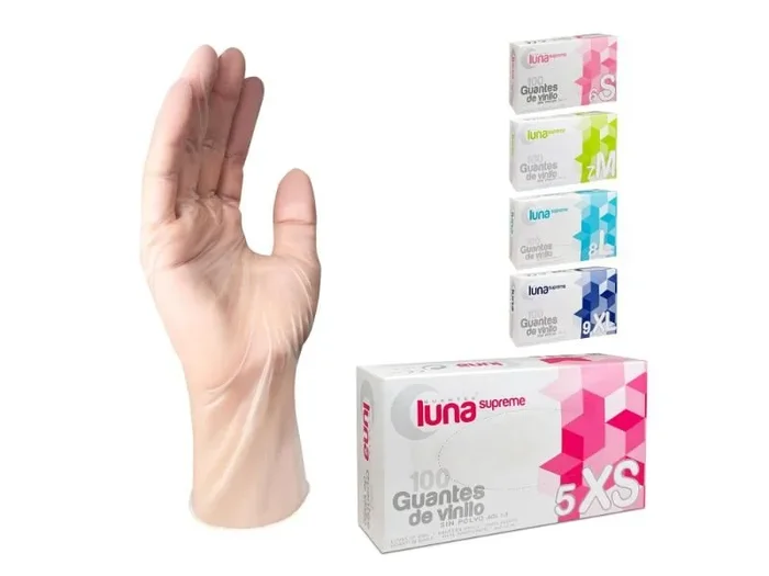 Guantes Desechables de Vinilo, 100 unidades/caja, Sin Polvo, Transparente