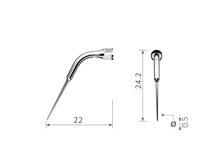 Inserto endodóntico E15 para Escalador compatible Satelec DTE NSK acero inoxidable