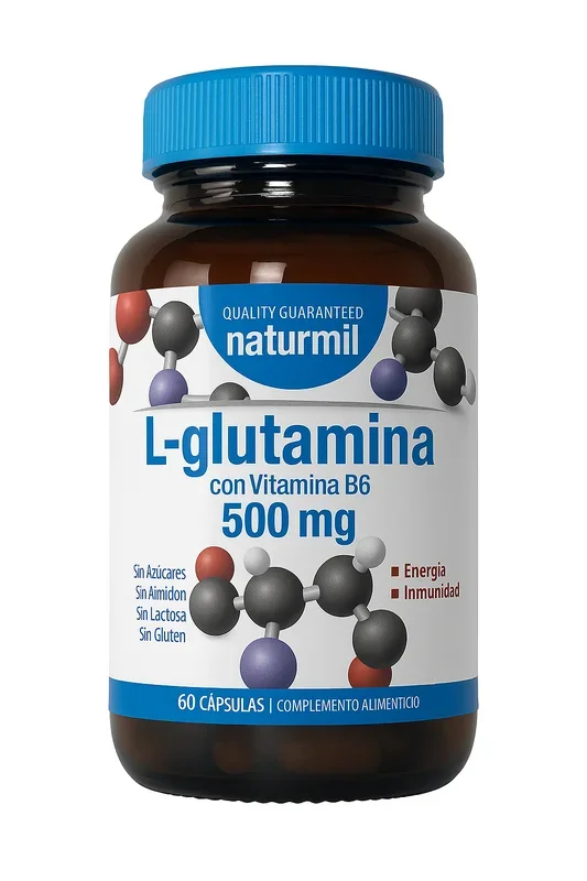 L-Glutamina 500 mg · Naturmil · 60 cápsulas