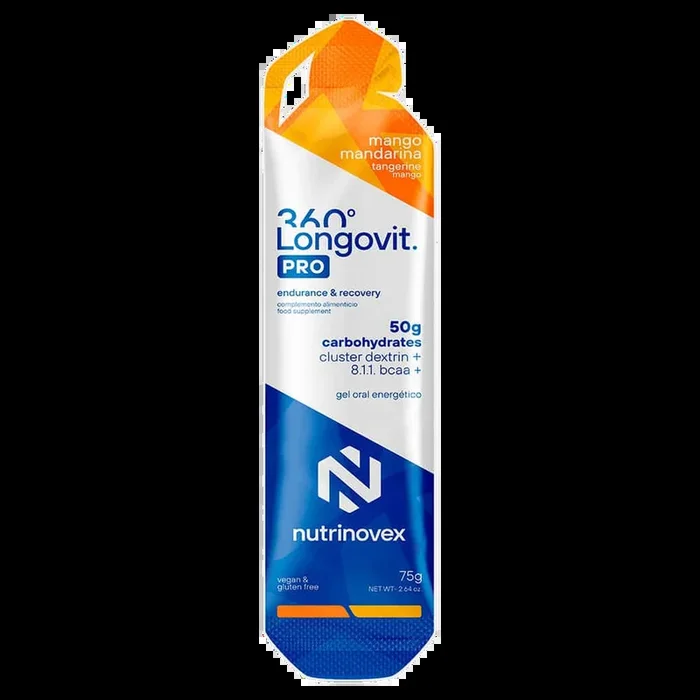 Longovit 360 Gel PRO: Sabor Mango Mandarina · Nutrinovex · 75 gramos
