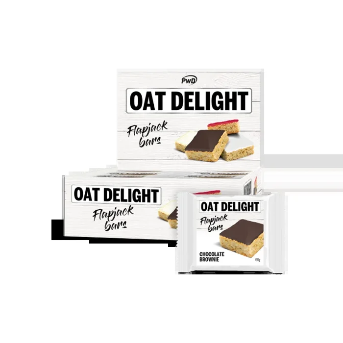 Oat Delight Flapjack Brownie PWD Nutrition, 16 barritas
