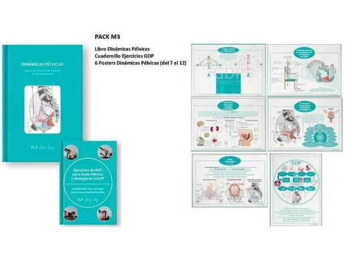 PACK M3. Libro Dinámicas Pélvicas + Cuadernillo Ejercicios GDP + 6 Posters Dinámicas Pélvicas (del 7 al 12)