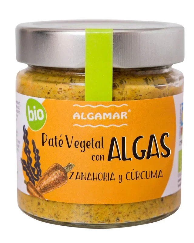 Paté Vegetal con Algas, Zanahoria y Cúrcuma Bio – Algamar – 180 gr
