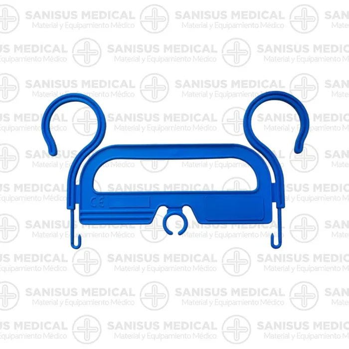 Percha azul para bolsa de orina