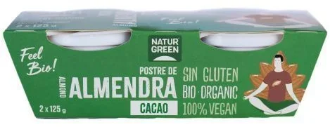 Postre de Almendra con Cacao Bio · Naturgreen · 2×125 gramos