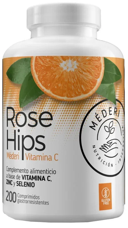 Rose Hips Vitamina C · Mederi · 200 comprimidos
