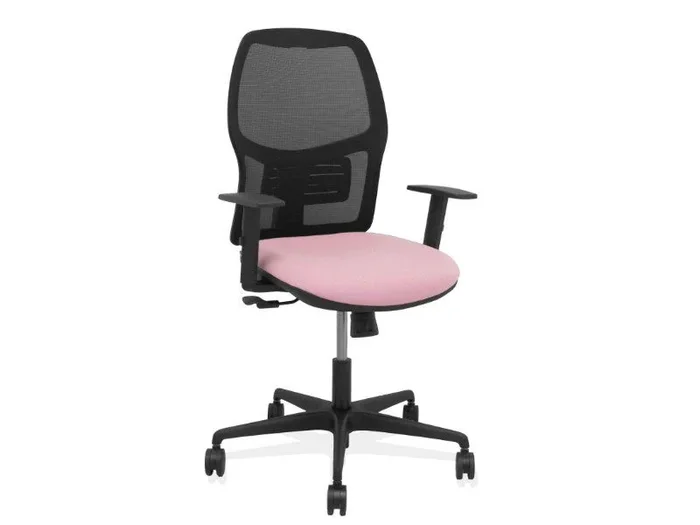 Silla Alfera sincro malla negra bali rosa brazo regulable