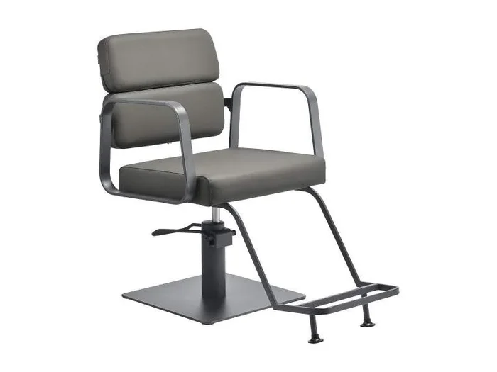 Silla de peluquería Gabbiano Porto hidráulica gris elegante y cómoda