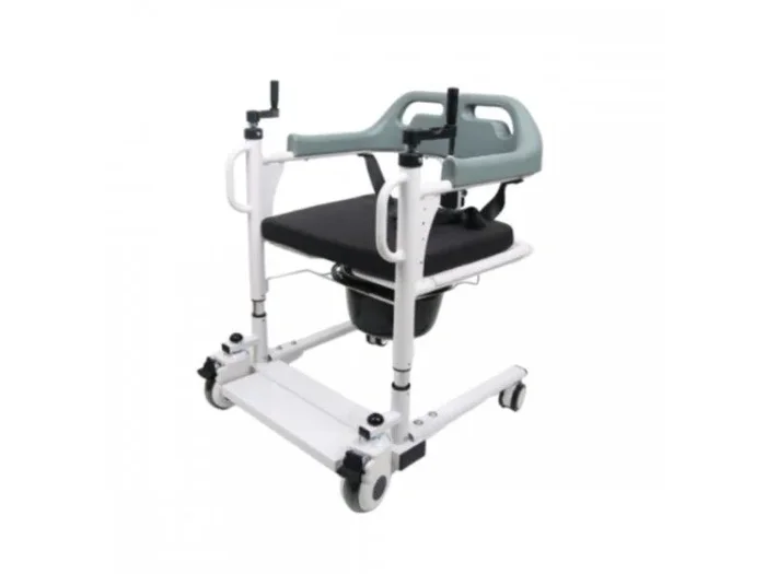 Silla de transferencia con inodoro altura regulable y ruedas