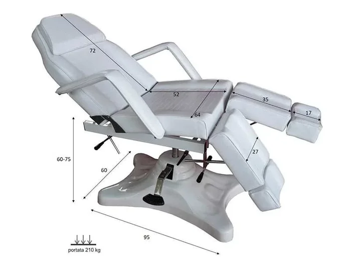 Silla multifunción regulable en altura con Camilla integrado Iron para tratamientos