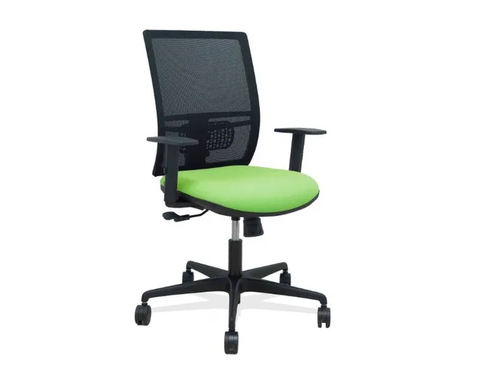 Silla Yunquera sincro malla negra bali pistacho brazo regulable
