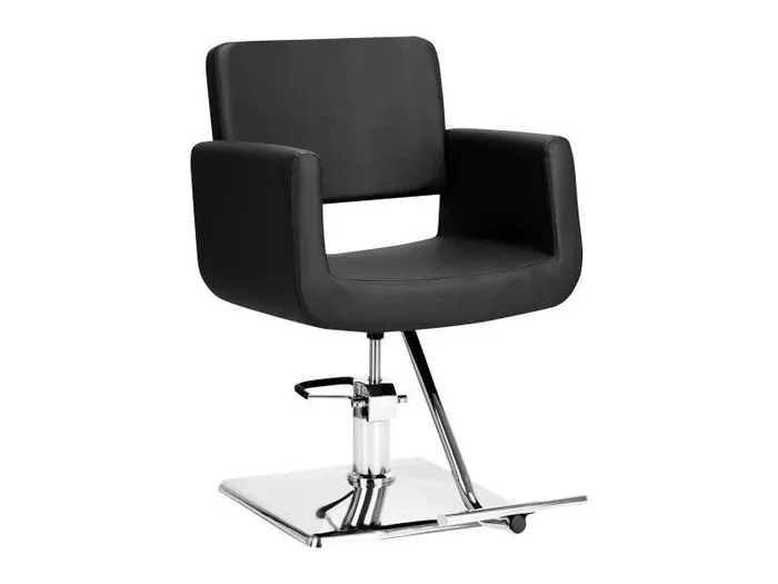 Sillón de peluquería Helsinki Gabbiano negro de eco-cuero ajustable