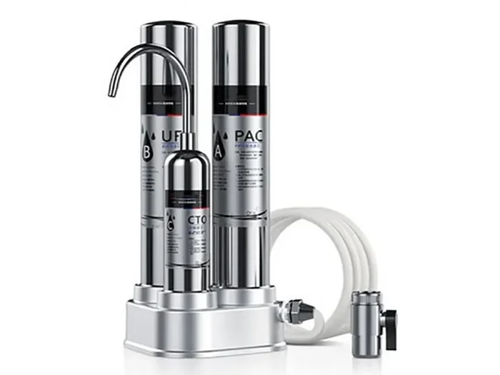 Sistema de filtración de agua FU-3T1 con 3 cartuchos filtrantes 0.01μm