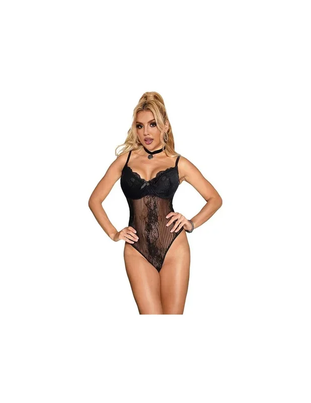 Subblime – 955618 Body De Encaje Con Cierre Inferior Negro S/M