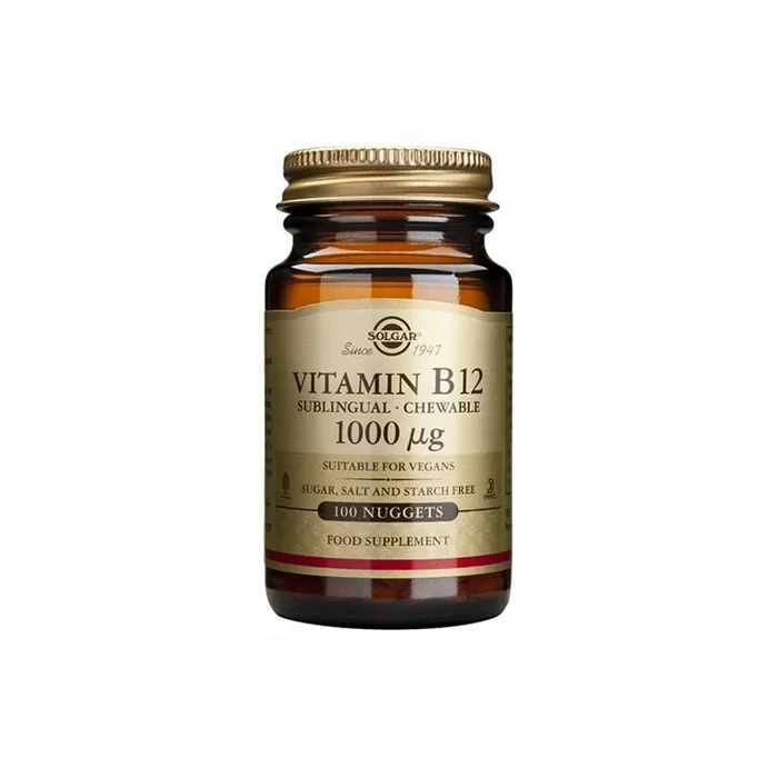 Vitamina B12 cianocobalamina 1000 mcg. Solgar, 100 comp. masticables