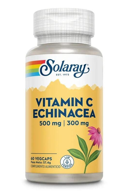 Vitamina C 500 mg + Echinacea 300 mg – Solaray – 60 cápsulas